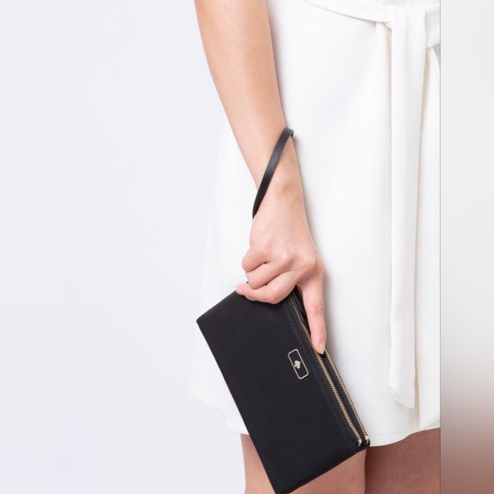 Kate Spade Black Wristlet with Gold Accent